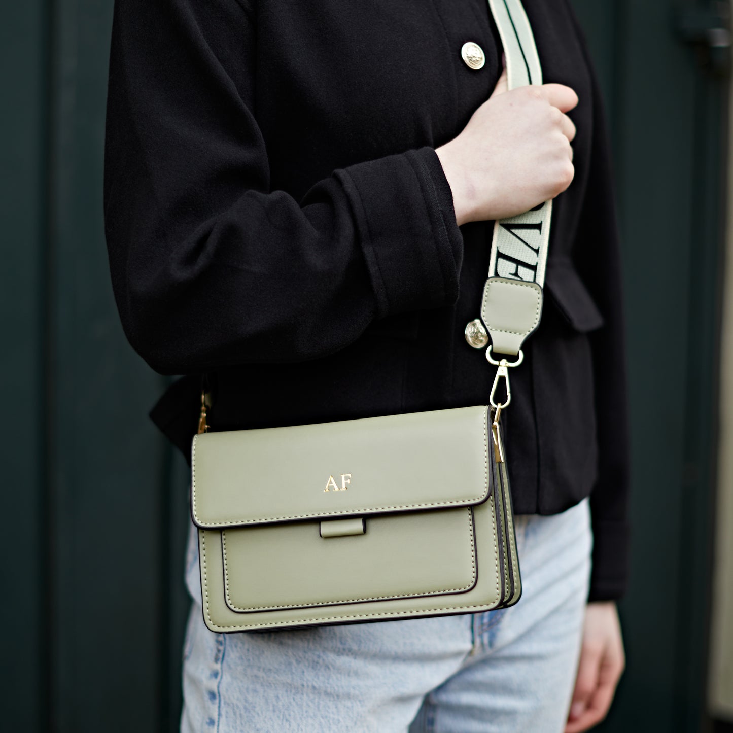 Personalised MICHELLE Embossed Faux Leather Cross Body Bag