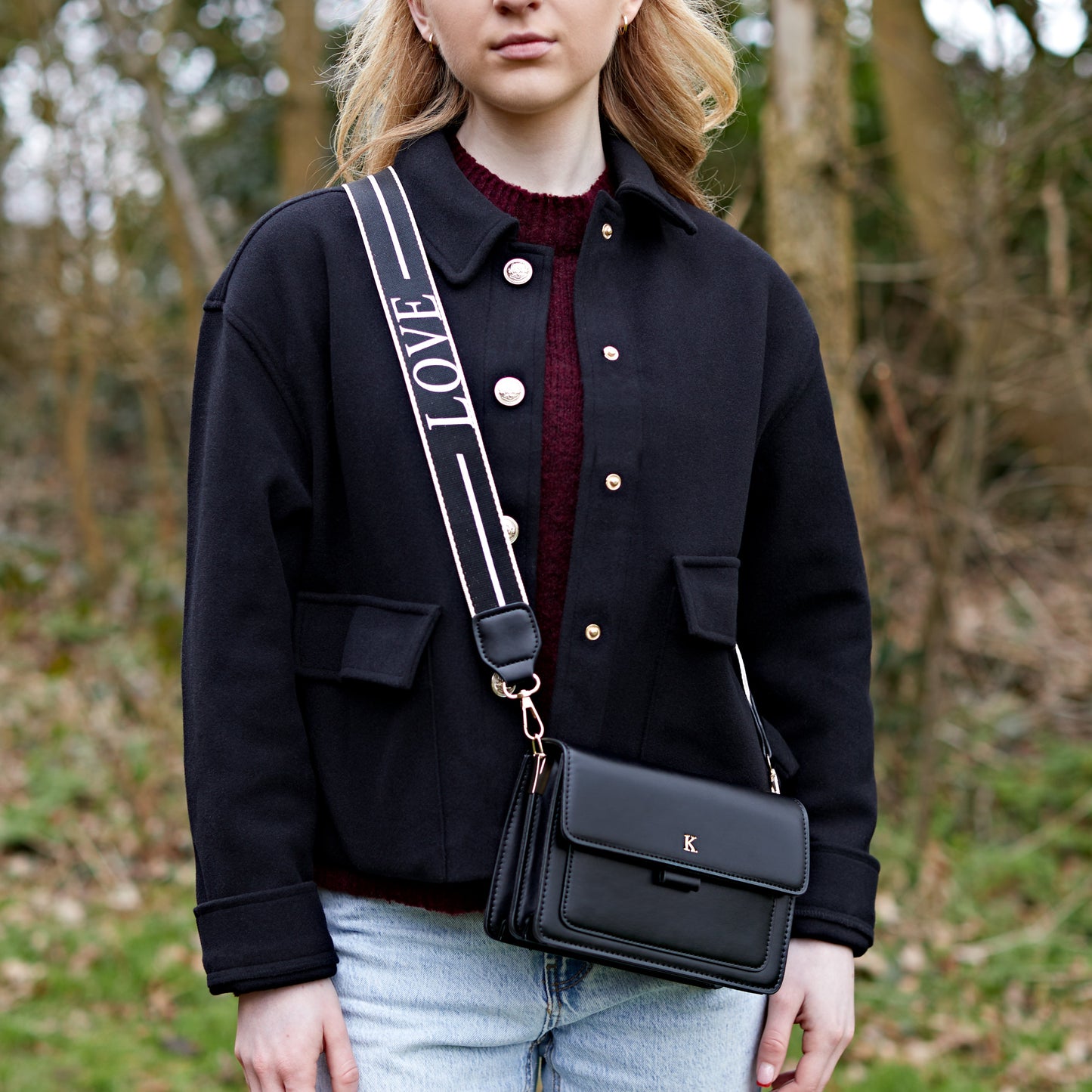 Personalised MICHELLE Embossed Faux Leather Cross Body Bag