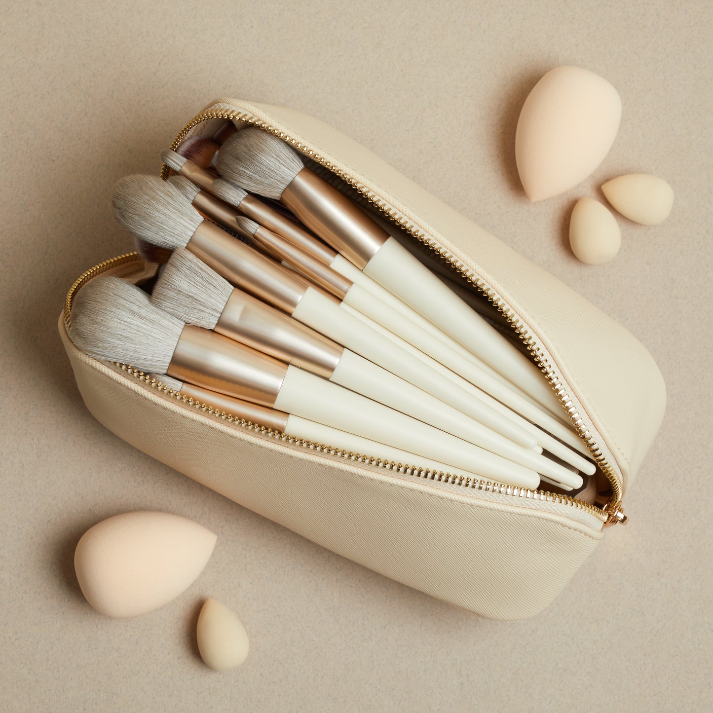 Personalised Small Saffiano Leather Zip Around Makeup Pencil Case