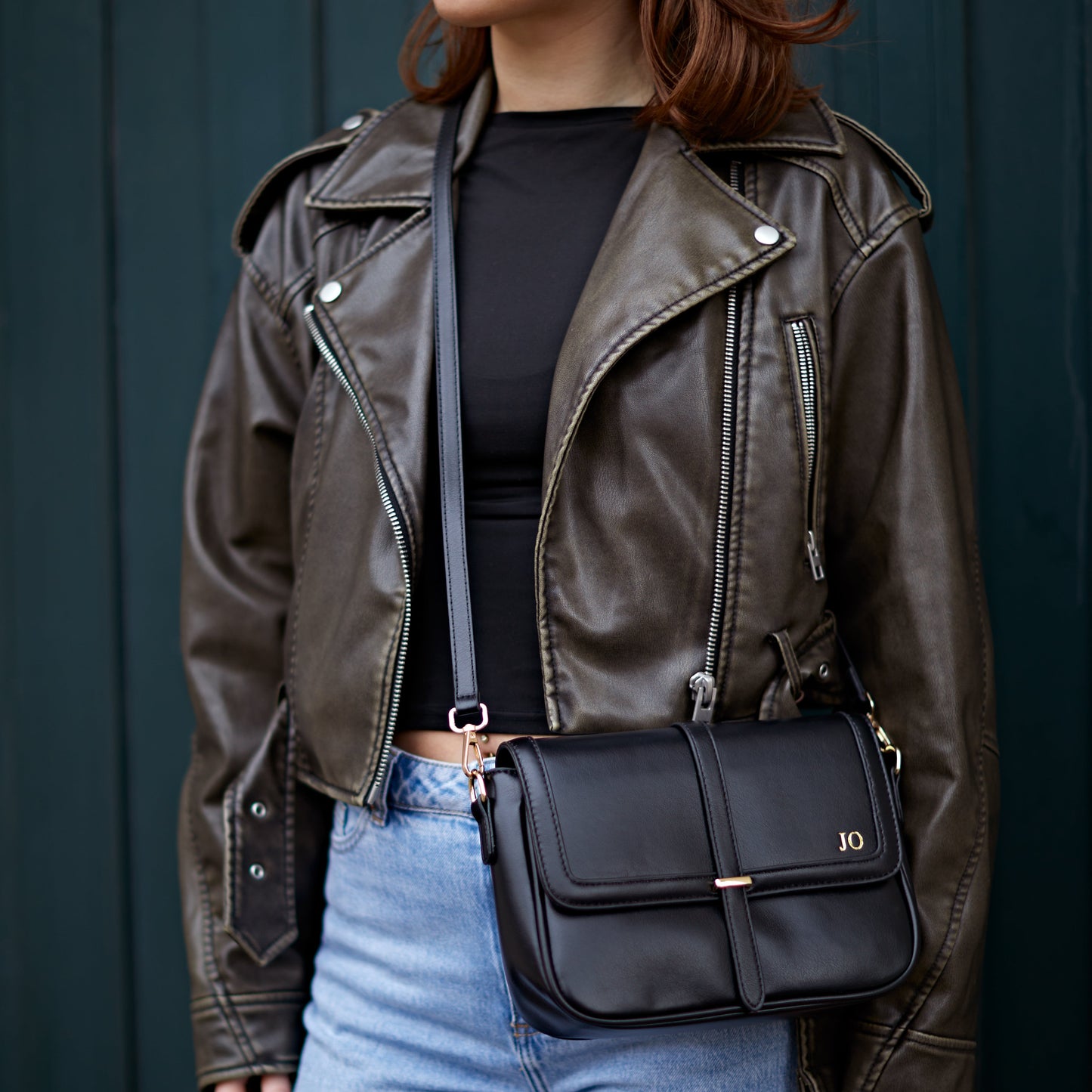 Personalised Embossed Soft Faux Leather Satchel Cross Body Bag