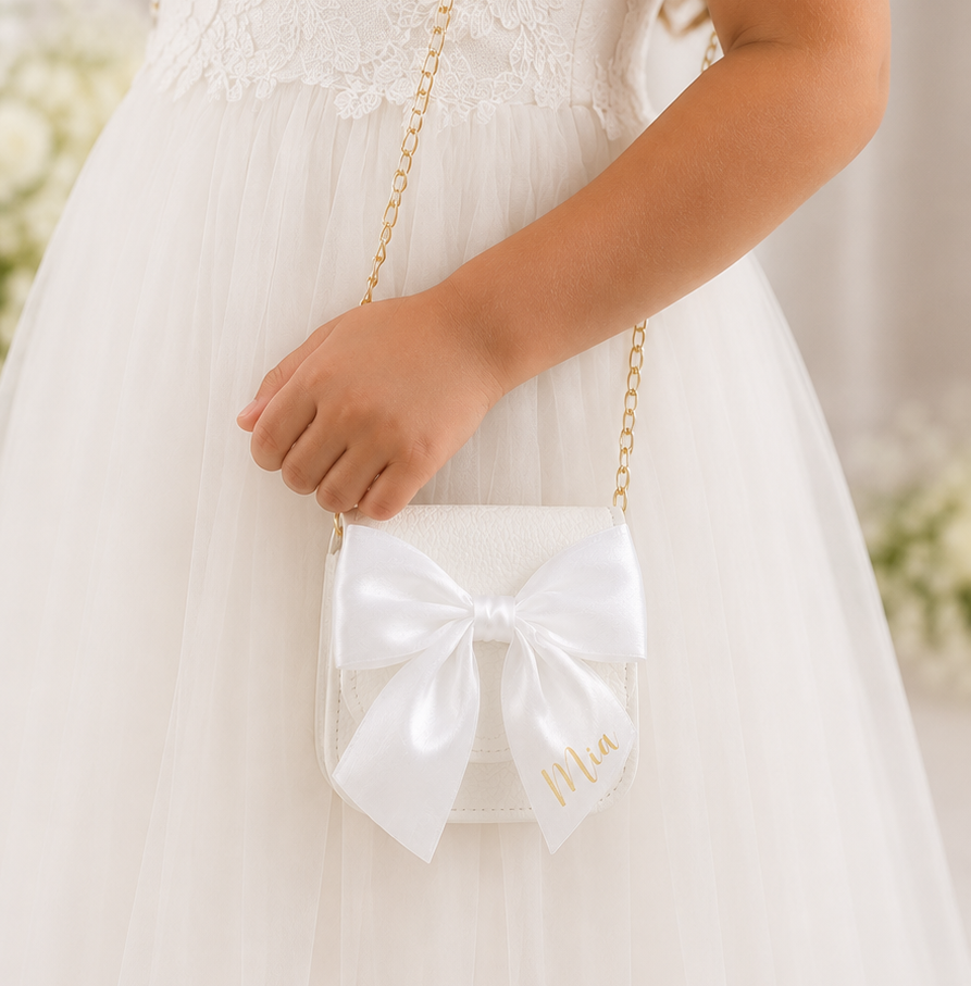 Personalised Girls Mini Bow Bag