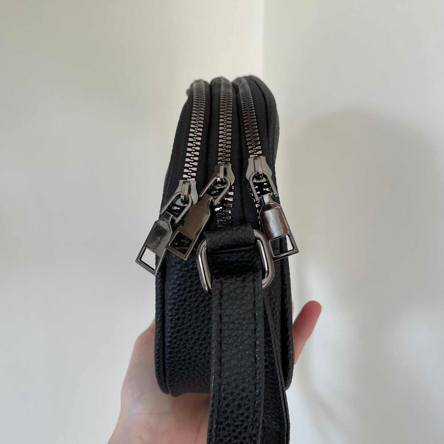 Personalised Black Embossed Cross Body Bag & Long Purse Set