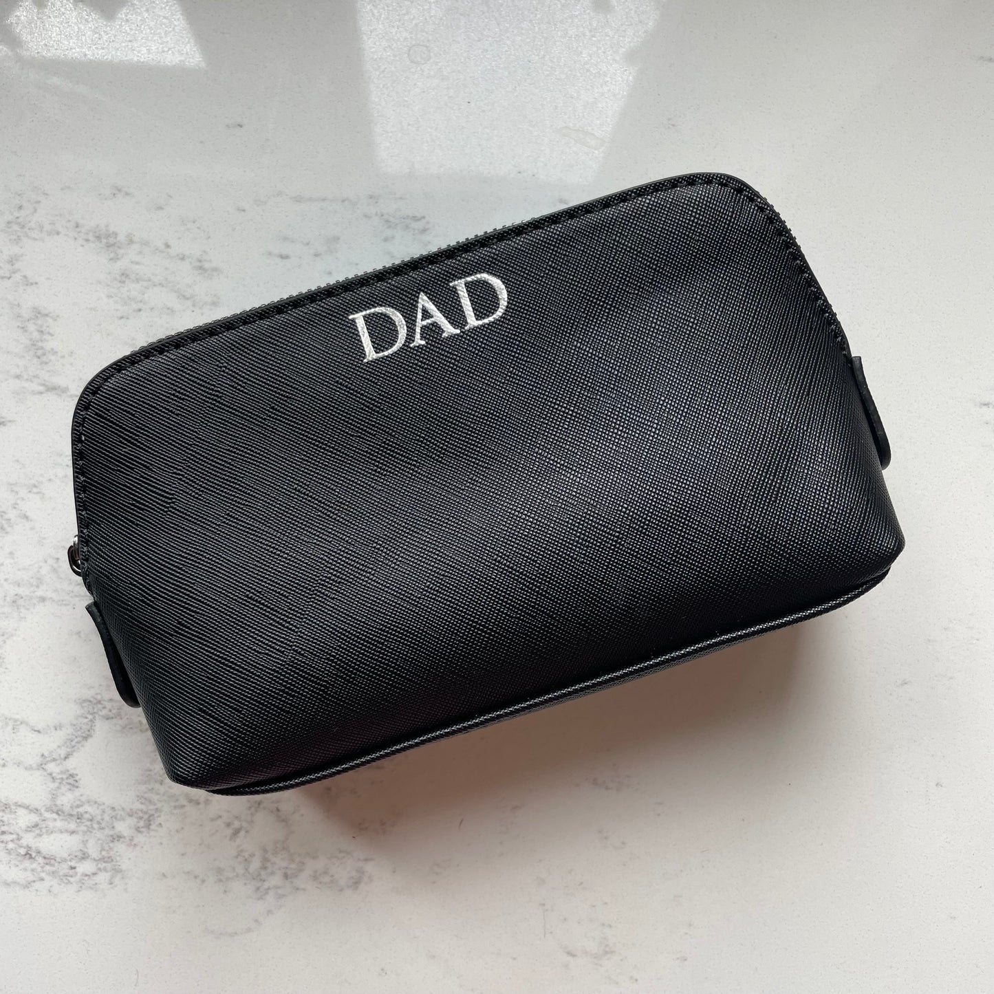 Personalised Mens Saffiano Leather Toiletry Bag