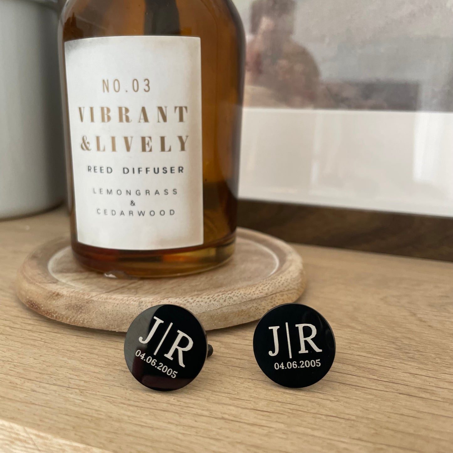 Personalised Men’s Monogram & Date Metal Cufflinks