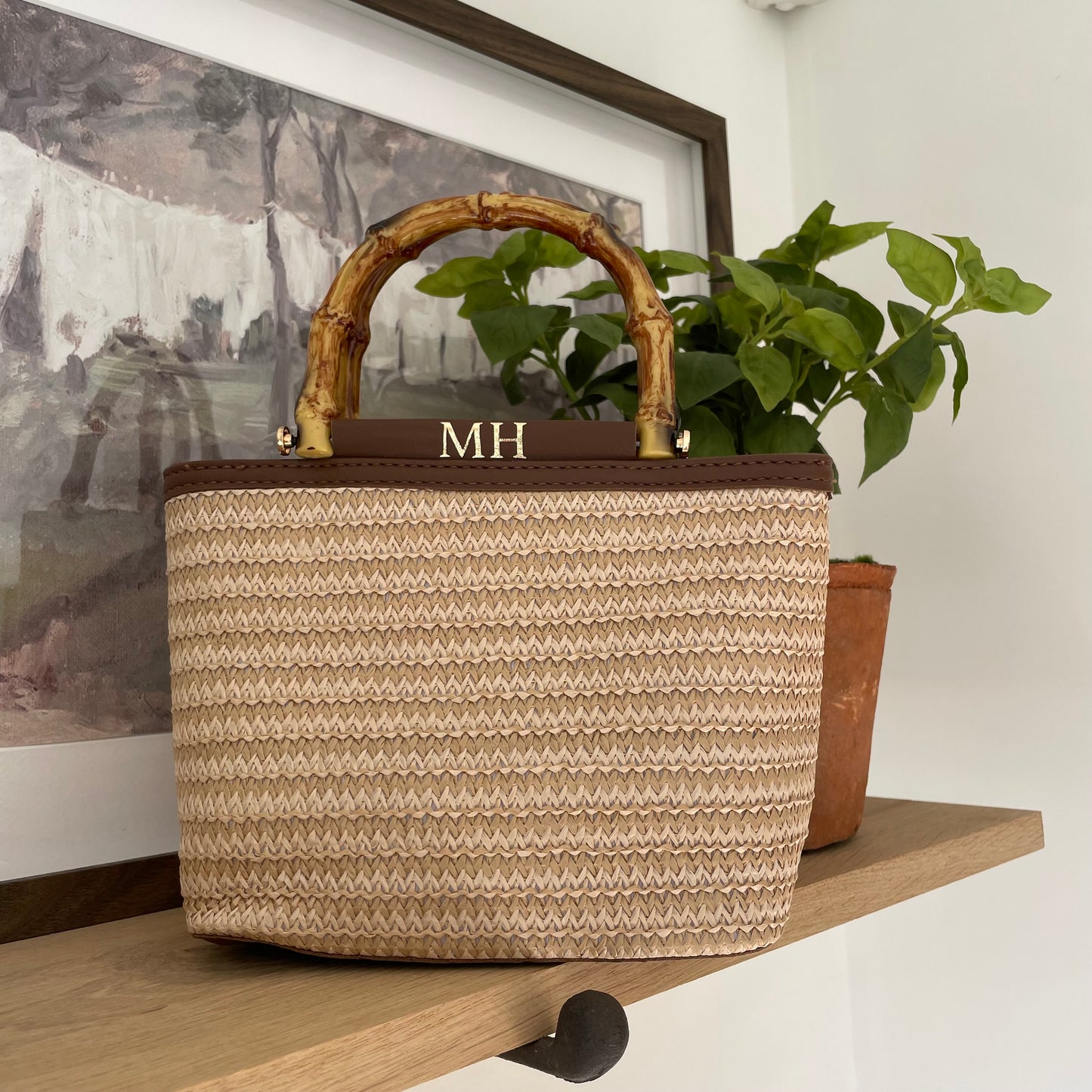 Personalised AMALFI Bamboo Cross Body Bag