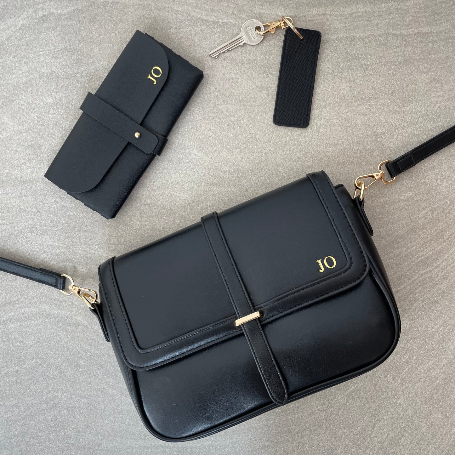 Personalised Embossed Soft Faux Leather Satchel Cross Body Bag