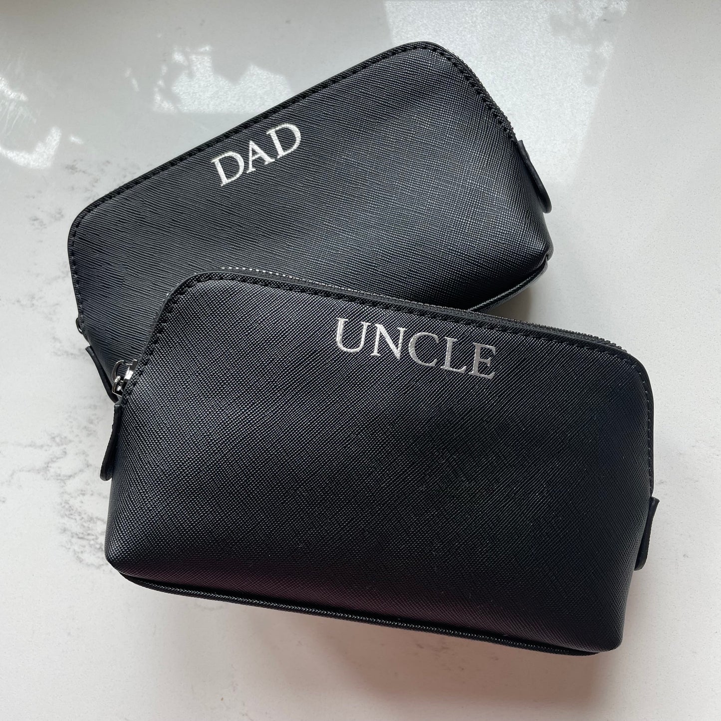 Personalised Mens Saffiano Leather Toiletry Bag
