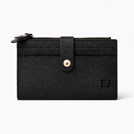 Personalised ELLIE Small Textured Faux Leather Zip Coin Purse Wallet