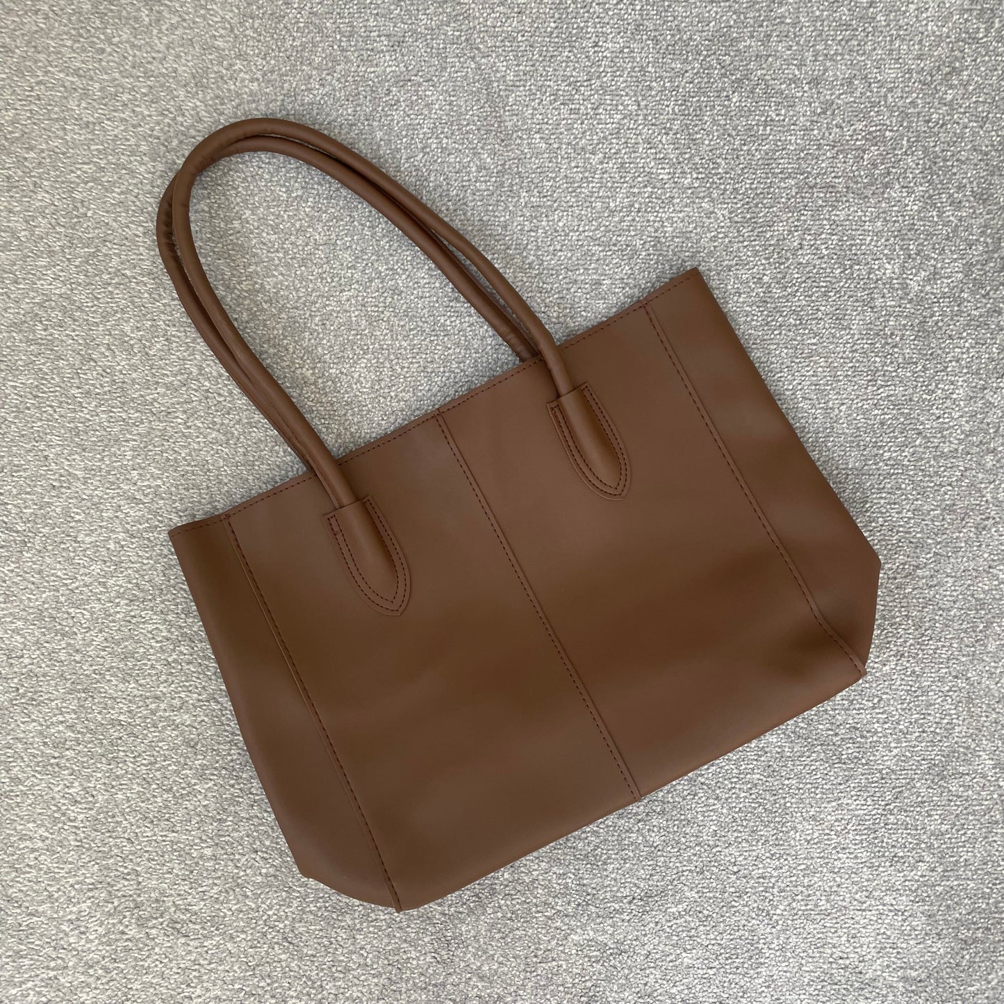 Personalised Brown Soft Faux Leather Tote Bag