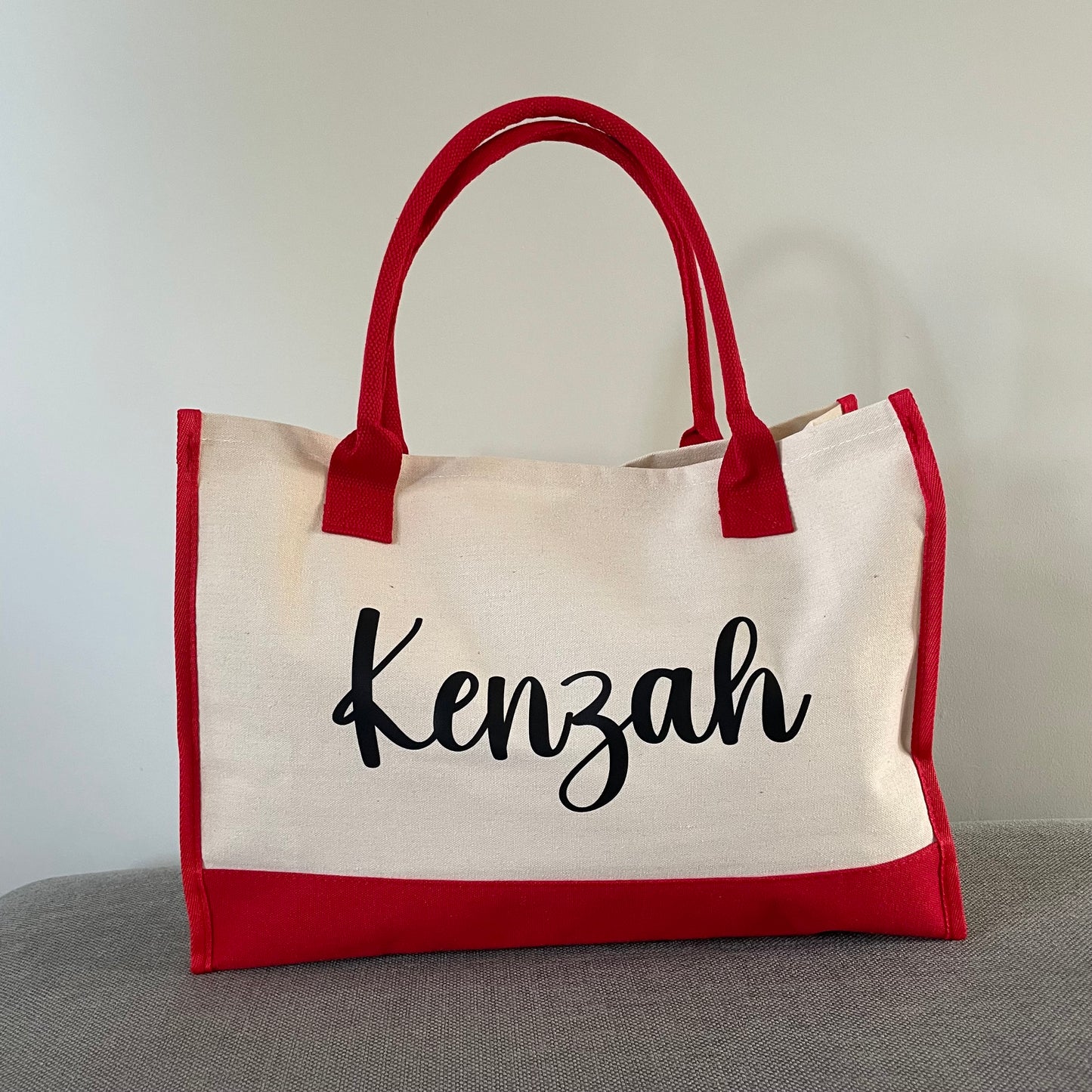 Personalised HEIDI Canvas Panel Tote Bag