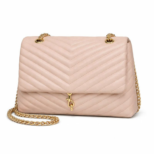 Nude chain shoulder bag