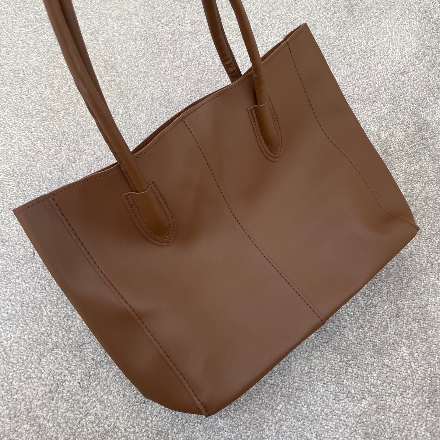 Personalised Brown Soft Faux Leather Tote Bag