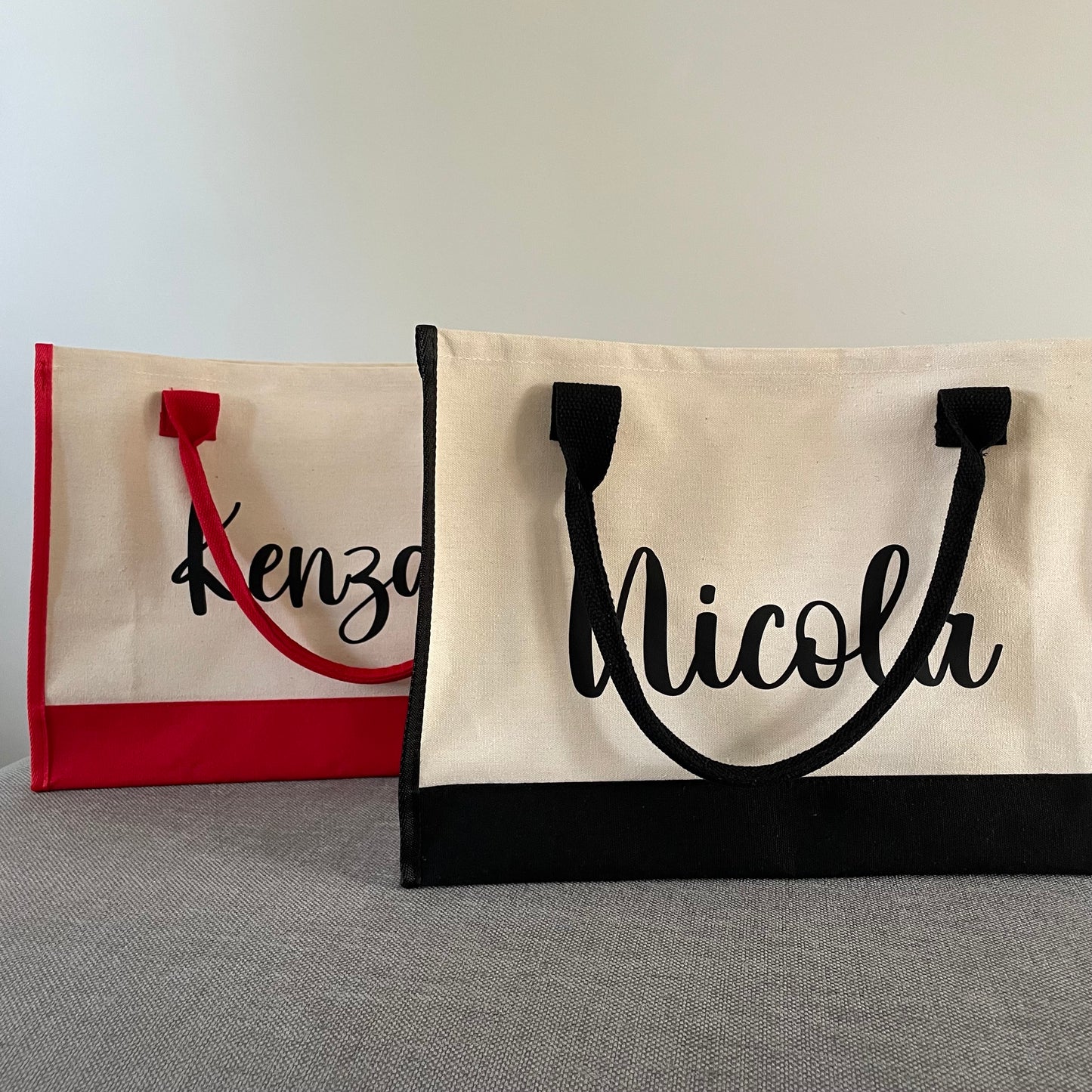 Personalised HEIDI Canvas Panel Tote Bag