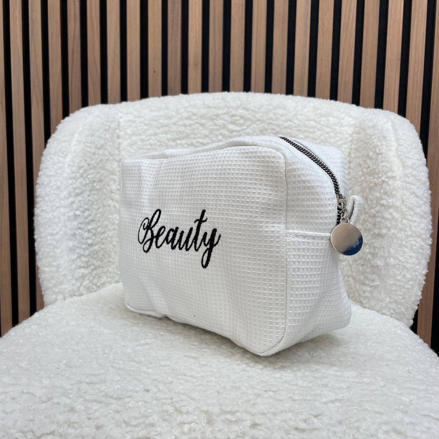 Personalised Waffle Embroidered Makeup Cosmetic Bag