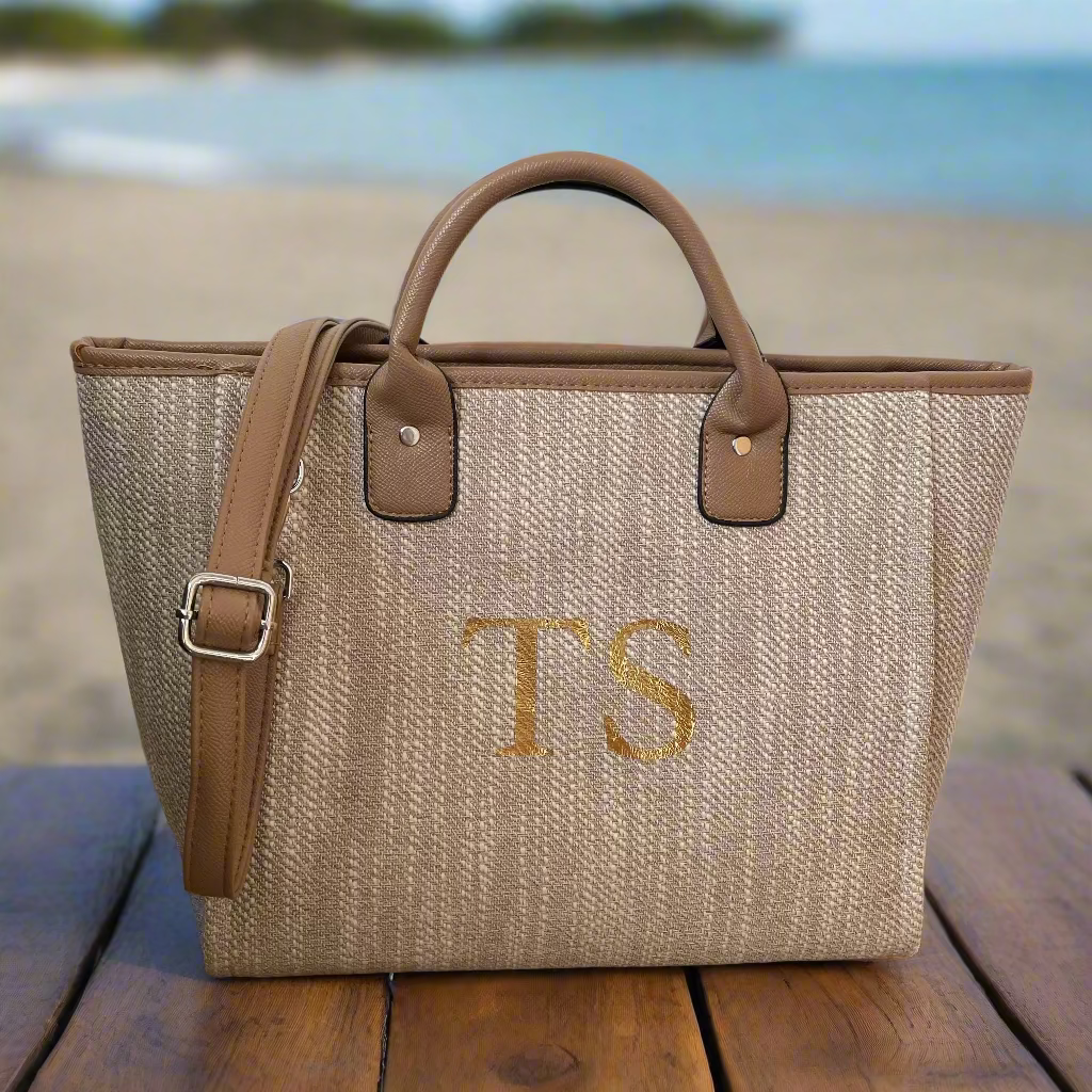 Personalised Large Initial Tote Cross Body Bag