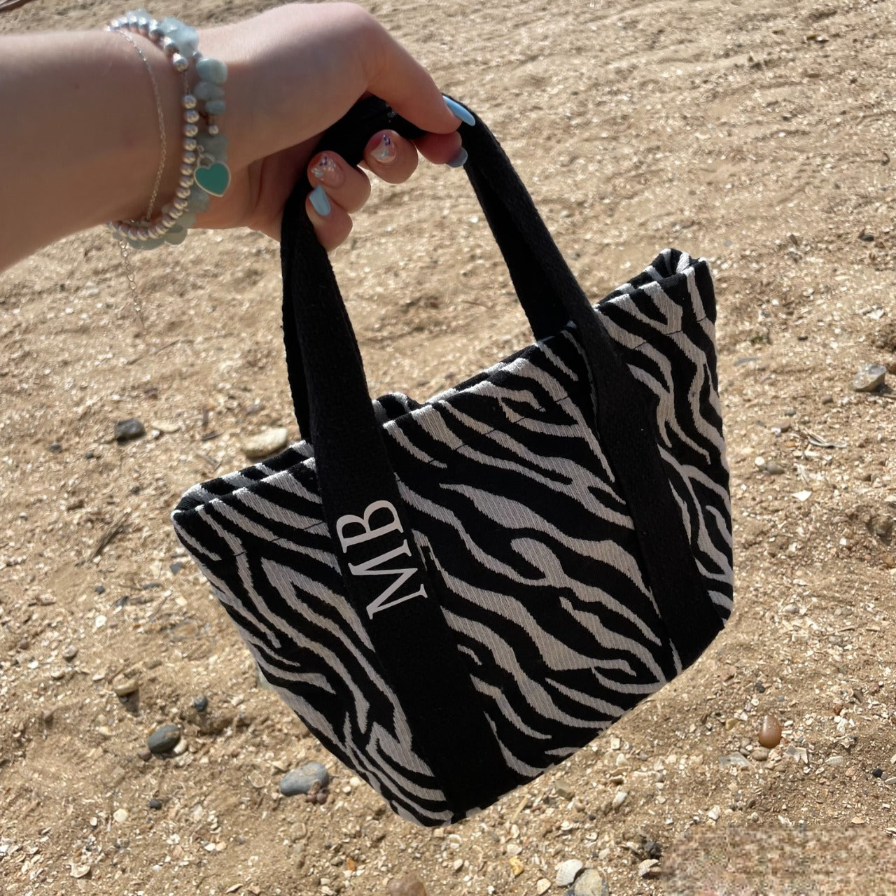 Personalised MIA Ribbon Corduroy Hand Bag