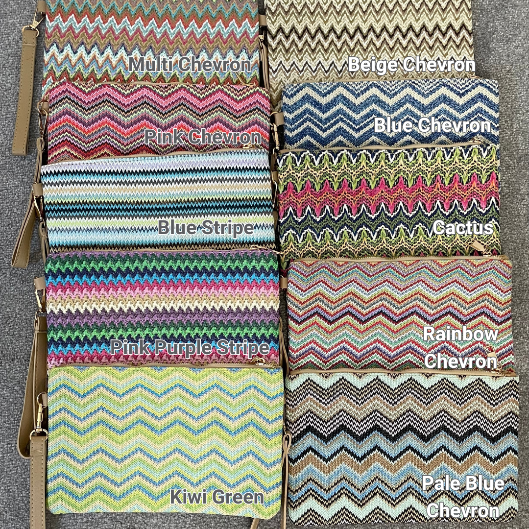 Personalised Chevron Zig Zag Pouch Clutch Patch Toiletry Makeup Cosmetic Bag