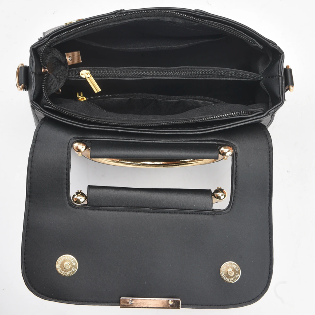 Personalised STACEY Gold Top Handle Cross Body Bag