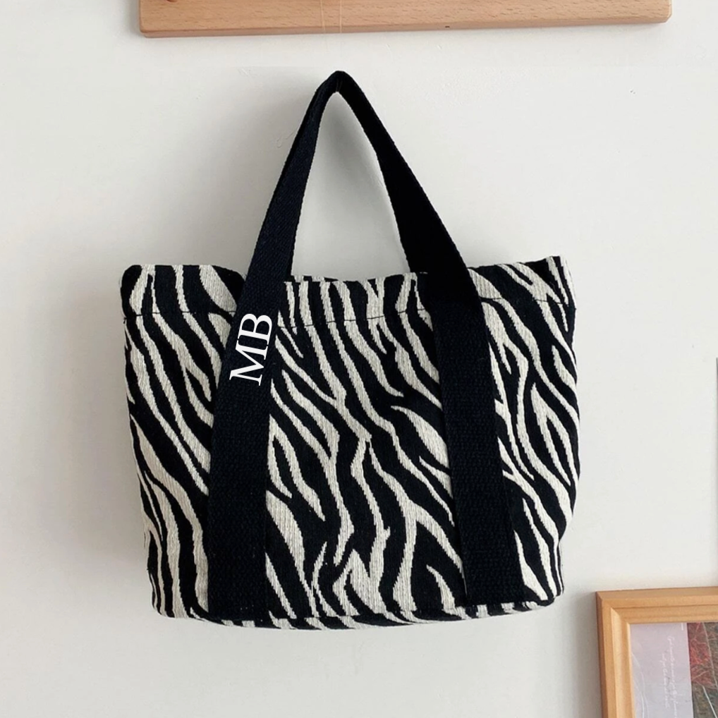 Personalised MIA Ribbon Corduroy Hand Bag
