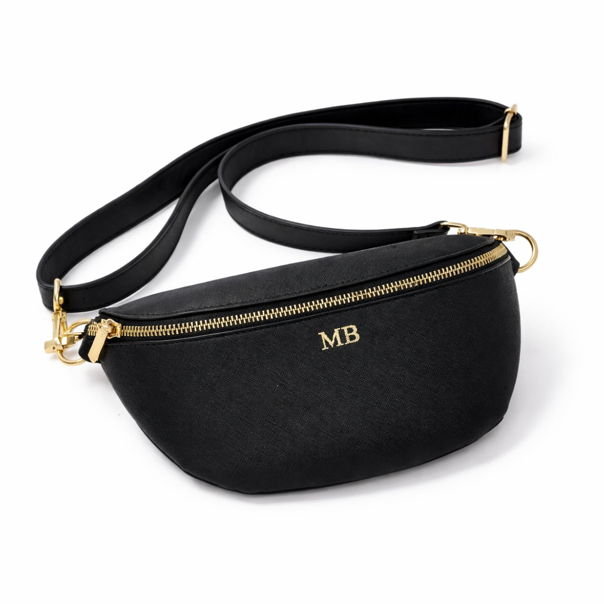Personalised Saffiano Leather Embossed Saddle Cross Body Bag