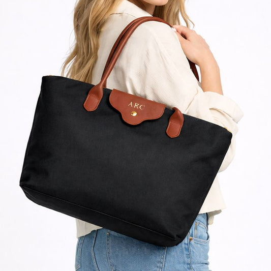 Personalised Nylon Embossed CAMBRIDGE Tote Shoulder Bag