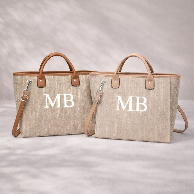 Personalised Large Initial Tote Cross Body Bag