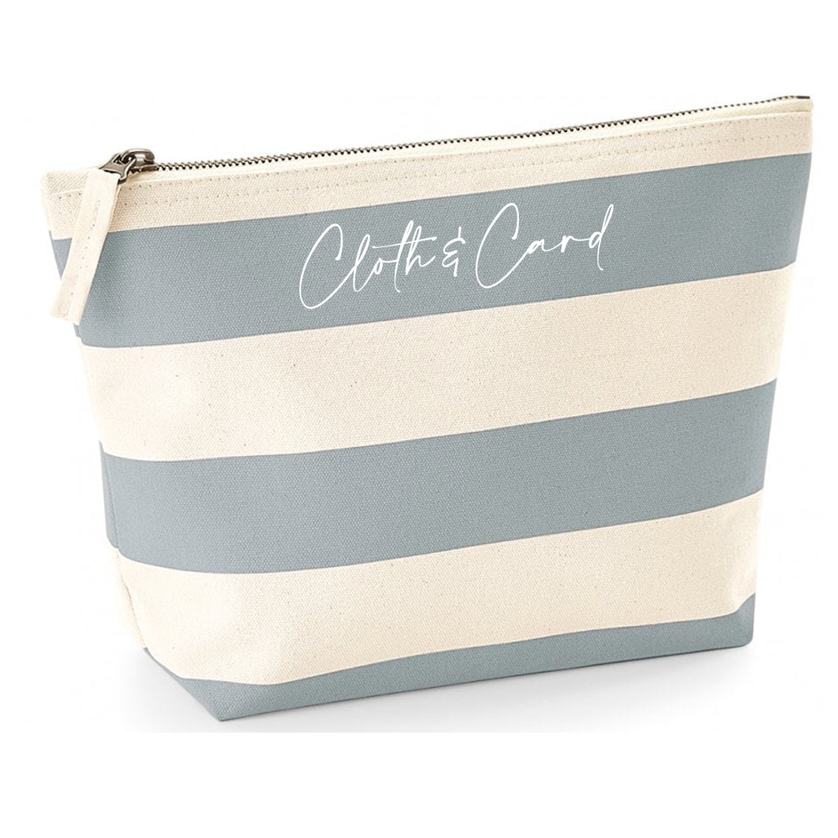 Logo printed stripe pouch
