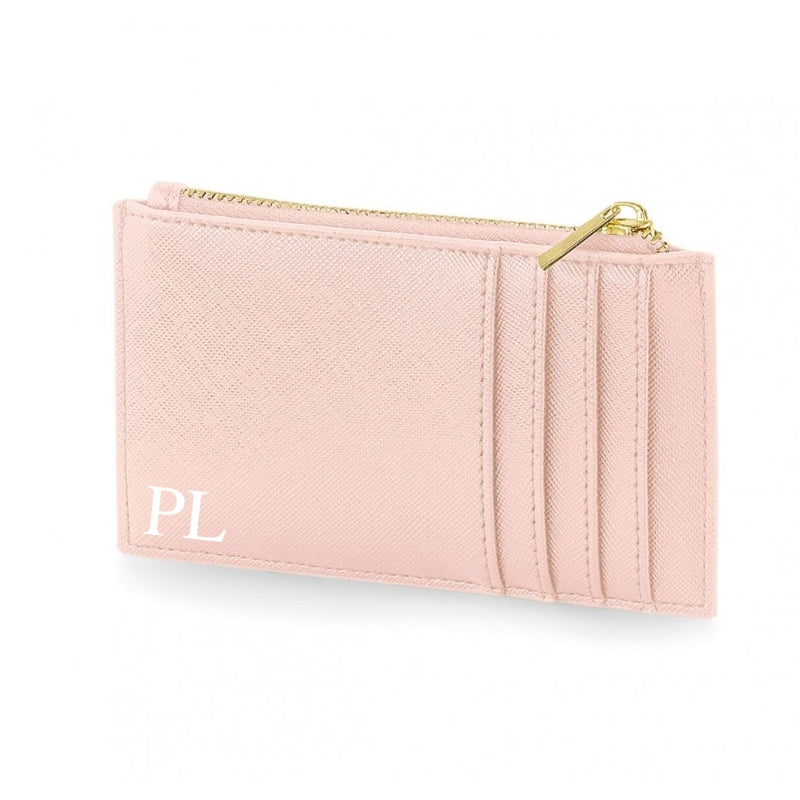 Personalised saffiano leather card holder wallet | Cloth'N'Card