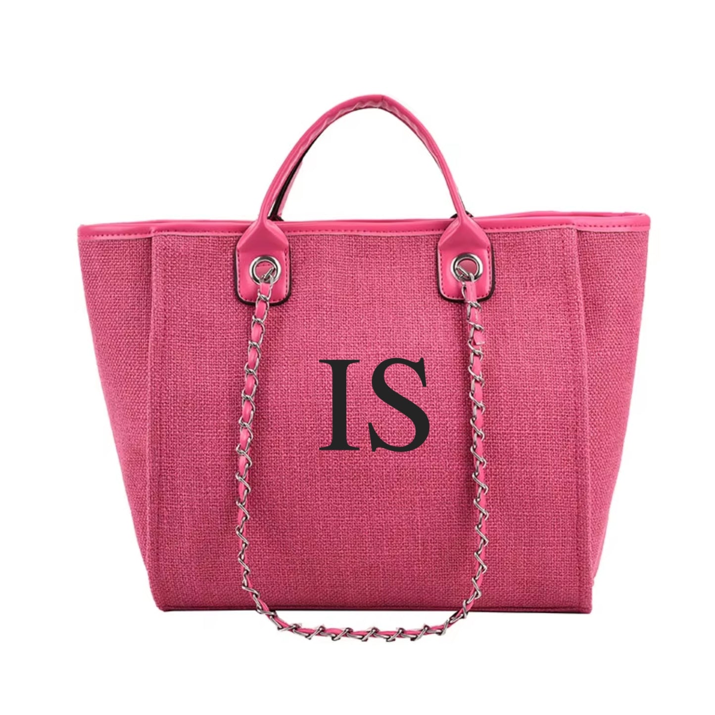 Personalised Summer Brights Large Chain Initial Tote Bags
