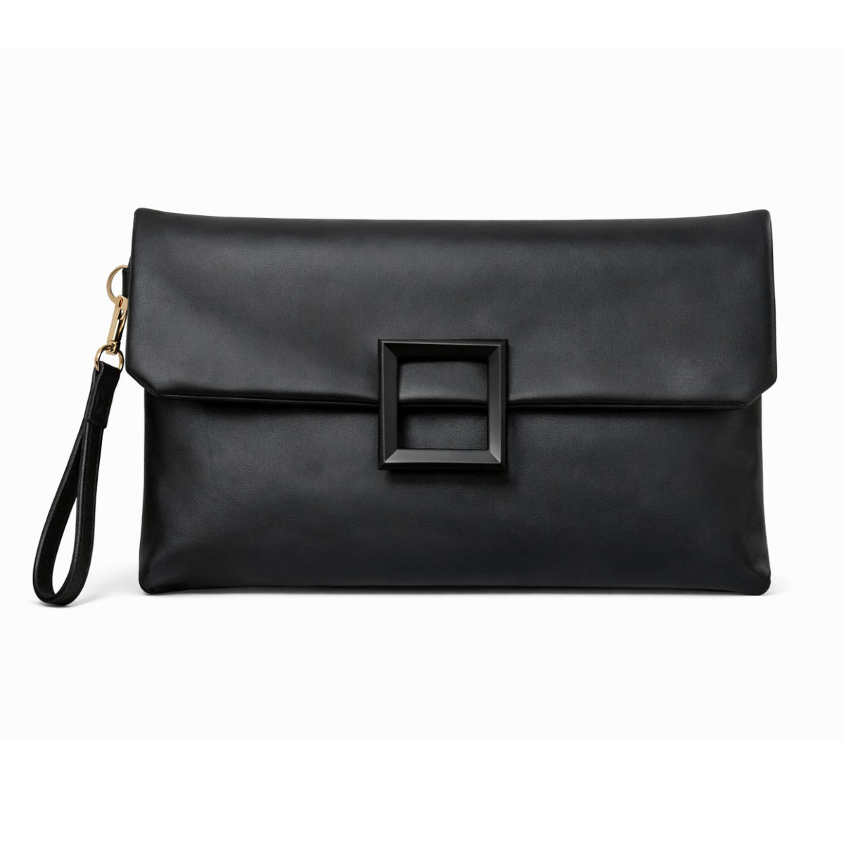 Black buckle clutch