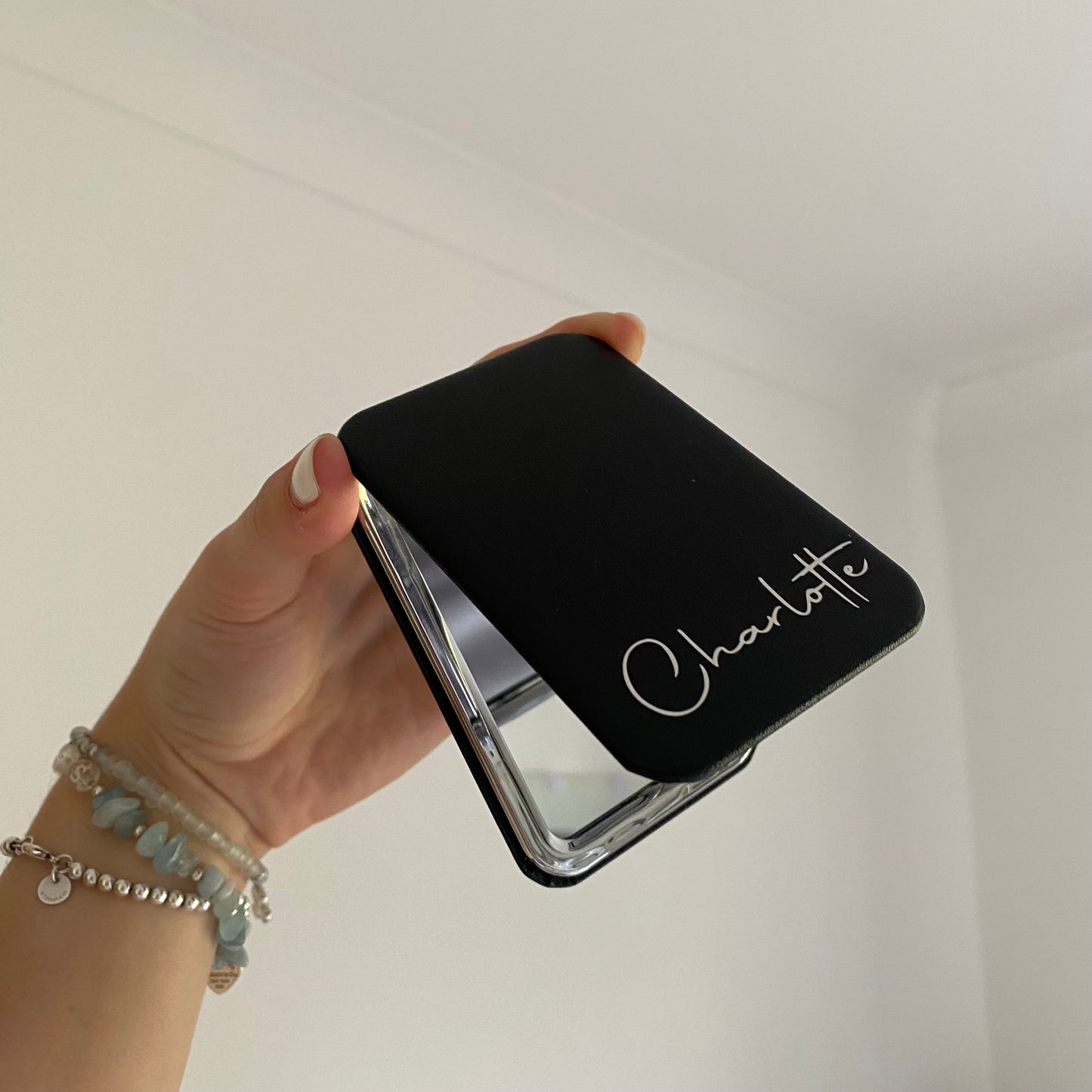 Personalised Faux Leather Pocket Mirror Pouch