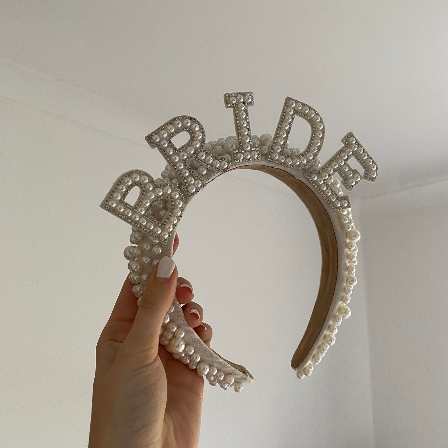 Personalised Pearl Headband Crown Bridal Birthday