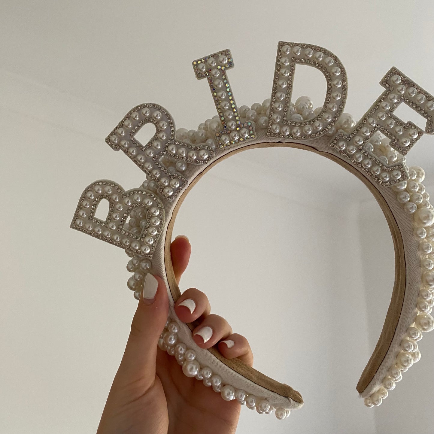 Personalised Pearl Headband Crown Bridal Birthday