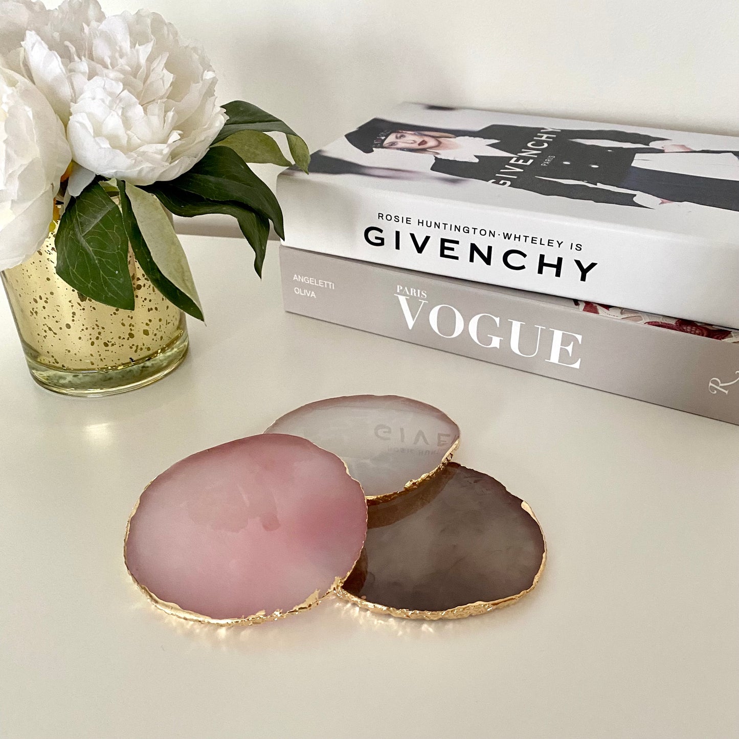 Quartz Style Gem Coasters Ring Jewellery Storage Dish Trays
