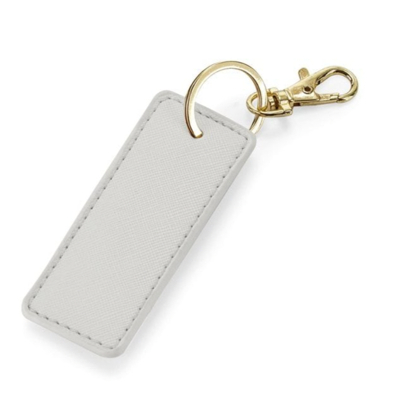 Personalised Saffiano Faux Leather Bag Charms Key Chain Keyring