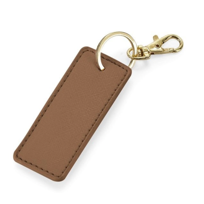 Personalised Saffiano Faux Leather Bag Charms Key Chain Keyring