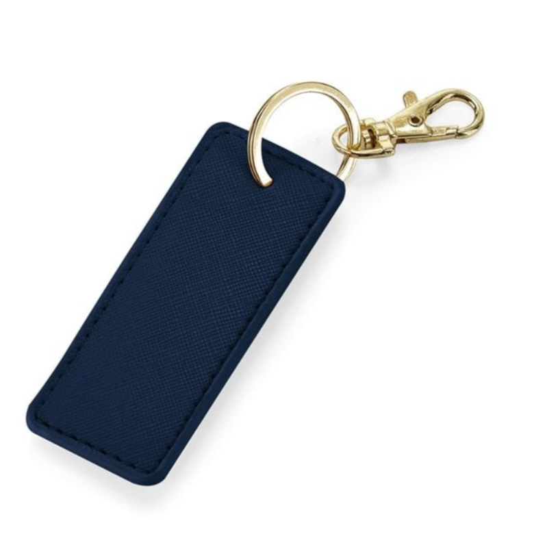 Personalised Saffiano Faux Leather Bag Charms Key Chain Keyring