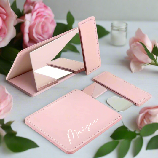 Personalised Rectangle Compact Pull Out Sleeve Pocket Mirror