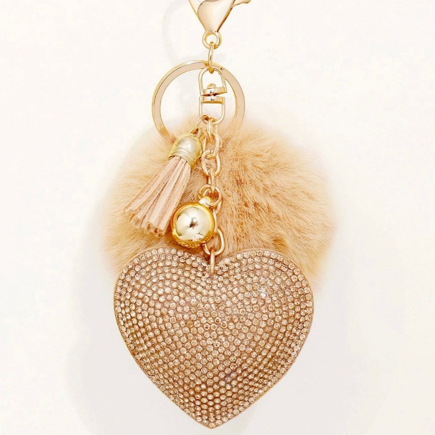 Personalised Diamanté Heart key chains key rings bag charm