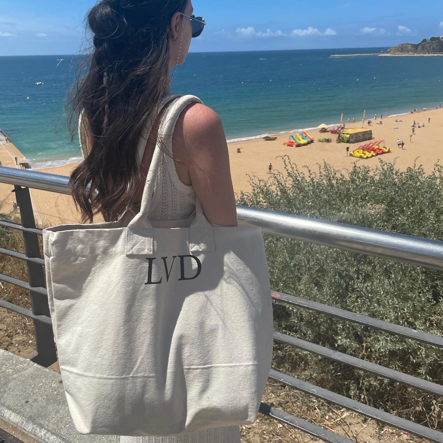 Personalised Canvas Large Tote Beach Shoulder Bag