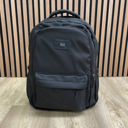 Personalised Black Unisex Backpack