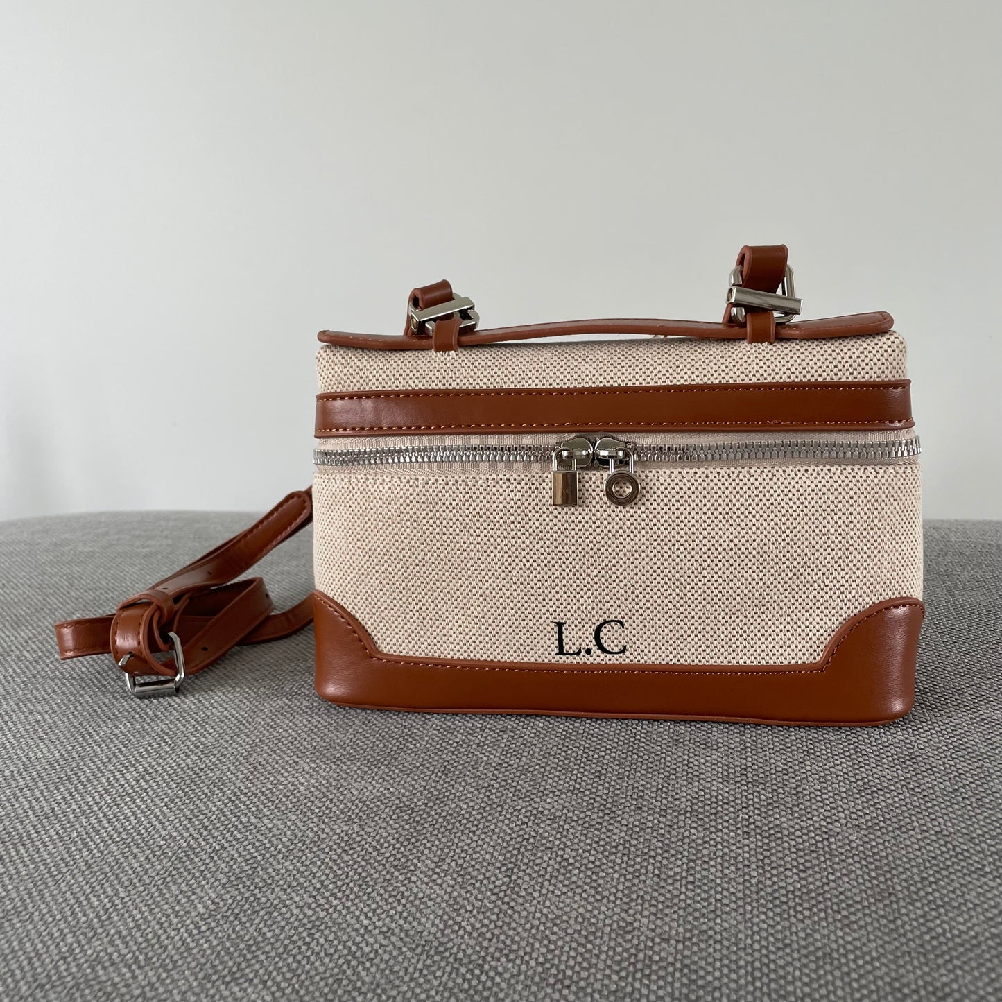 Personalised LILY Canvas & Faux Leather Cross Body