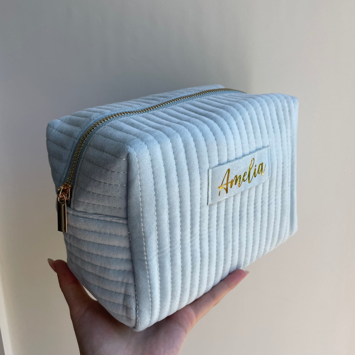 Personalised Soft Velvet Makeup Cosmetic Bag