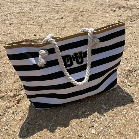 Personalised Patch Large Rope Stripe Beach Bag