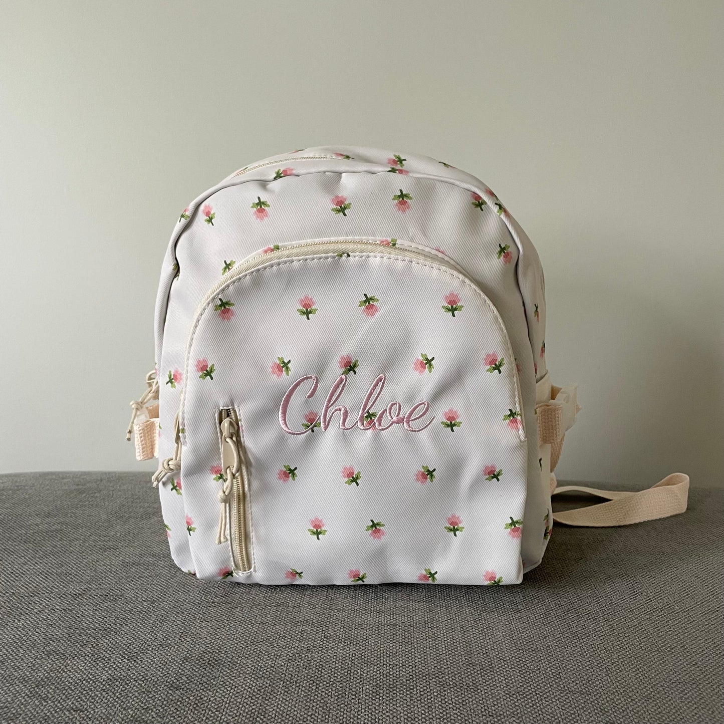 Personalised Embroidered Ditsy Rounded Backpack