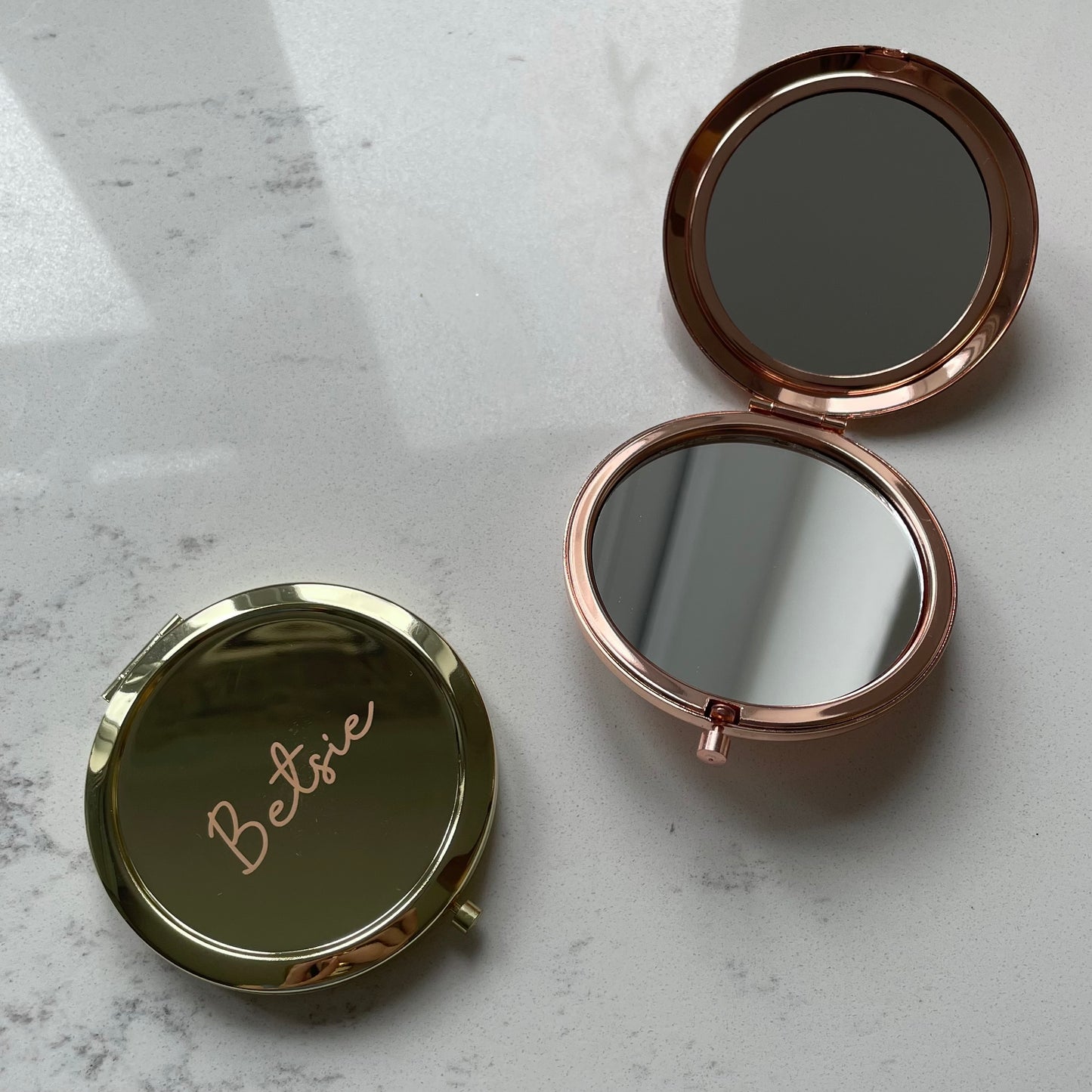 Personalised Engraved Metal Compact Pocket Mirror