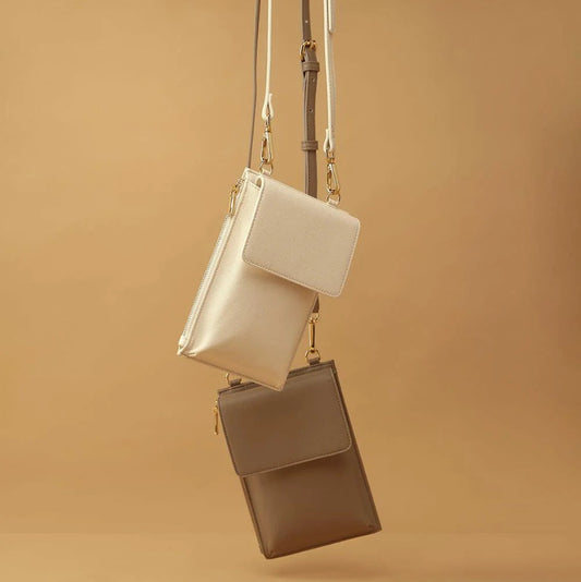 Personalised Saffiano Leather cross Body Phone Document Holder