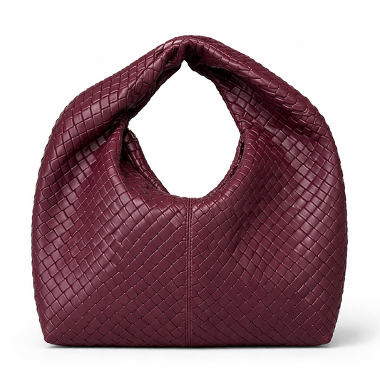 Burgundy woven twist bag