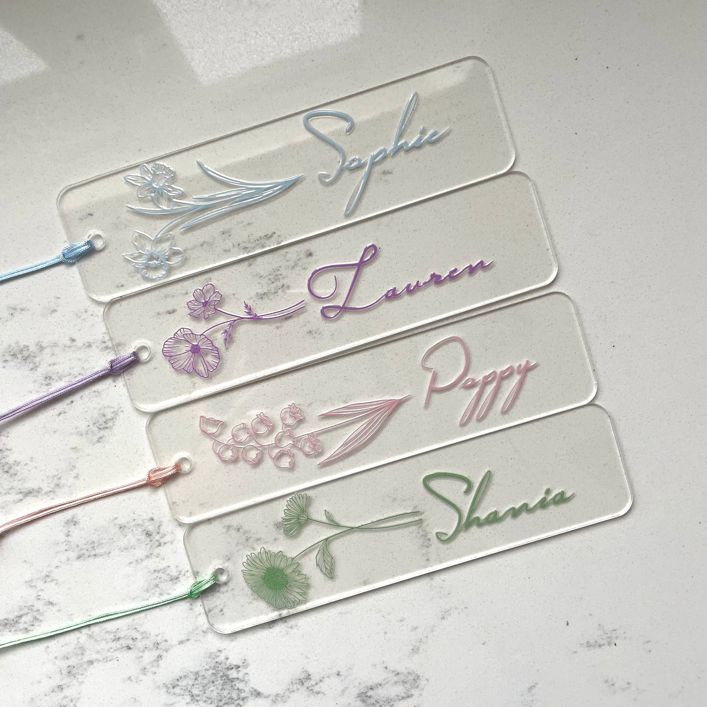 Personalised Tassel Clear Acrylic Bookmark