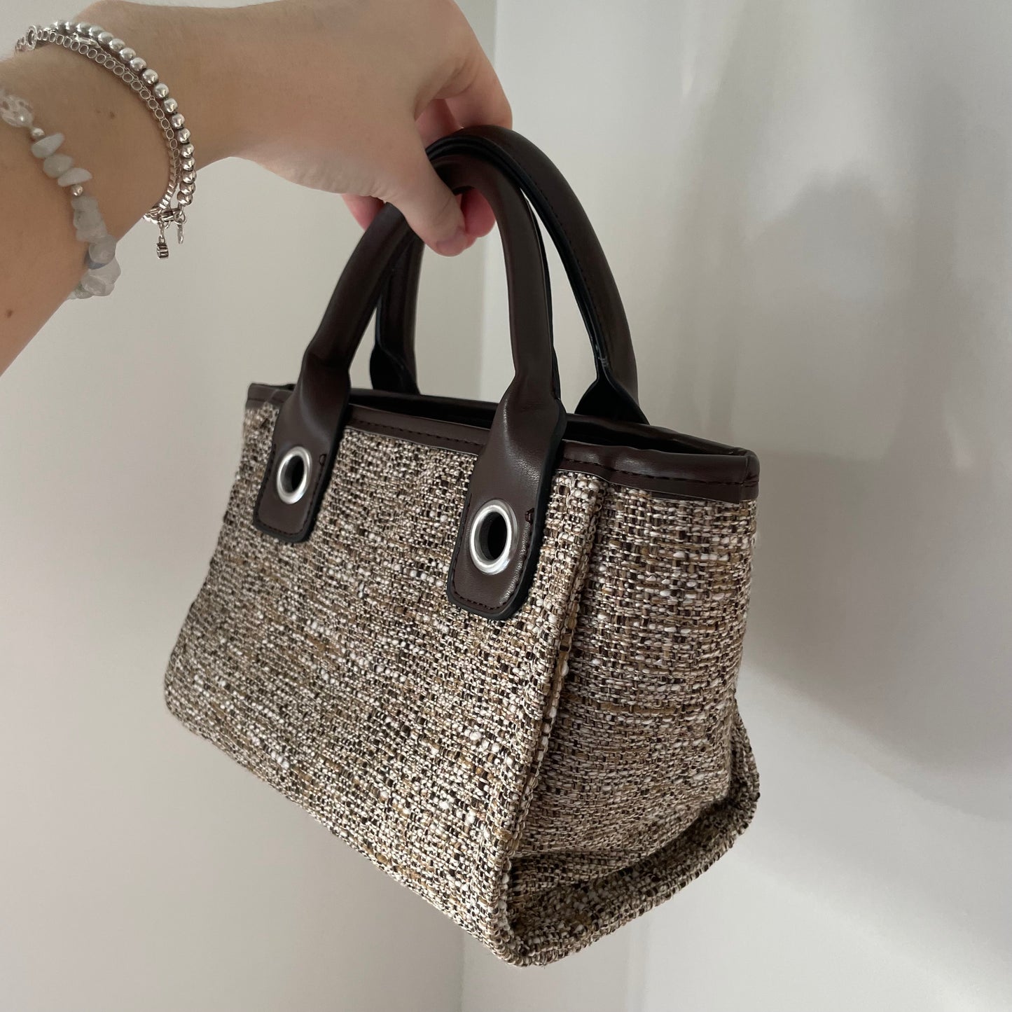 Outlet: Personalisable Brown Static Mini Tote (NO STRAPS)